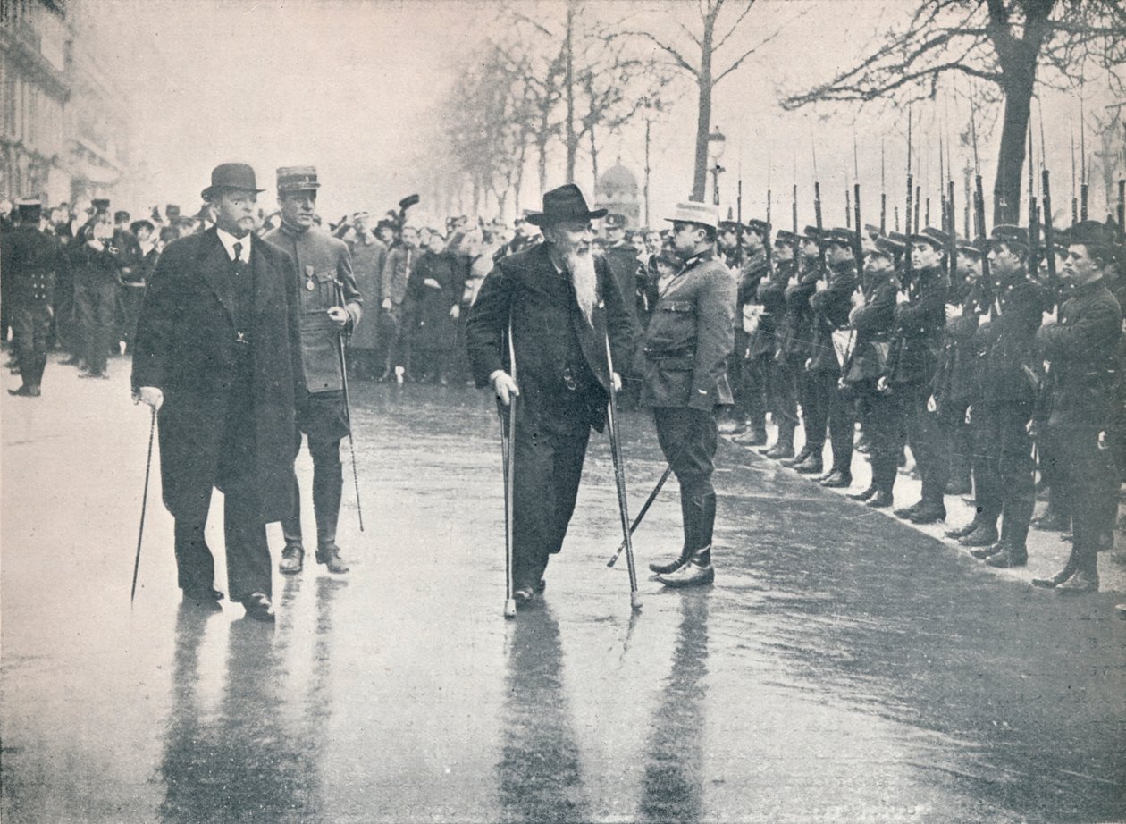 意大利老将Ricciotti Garibaldi将军，法国对法国新兵的回顾，摄于1914年 作者 不明