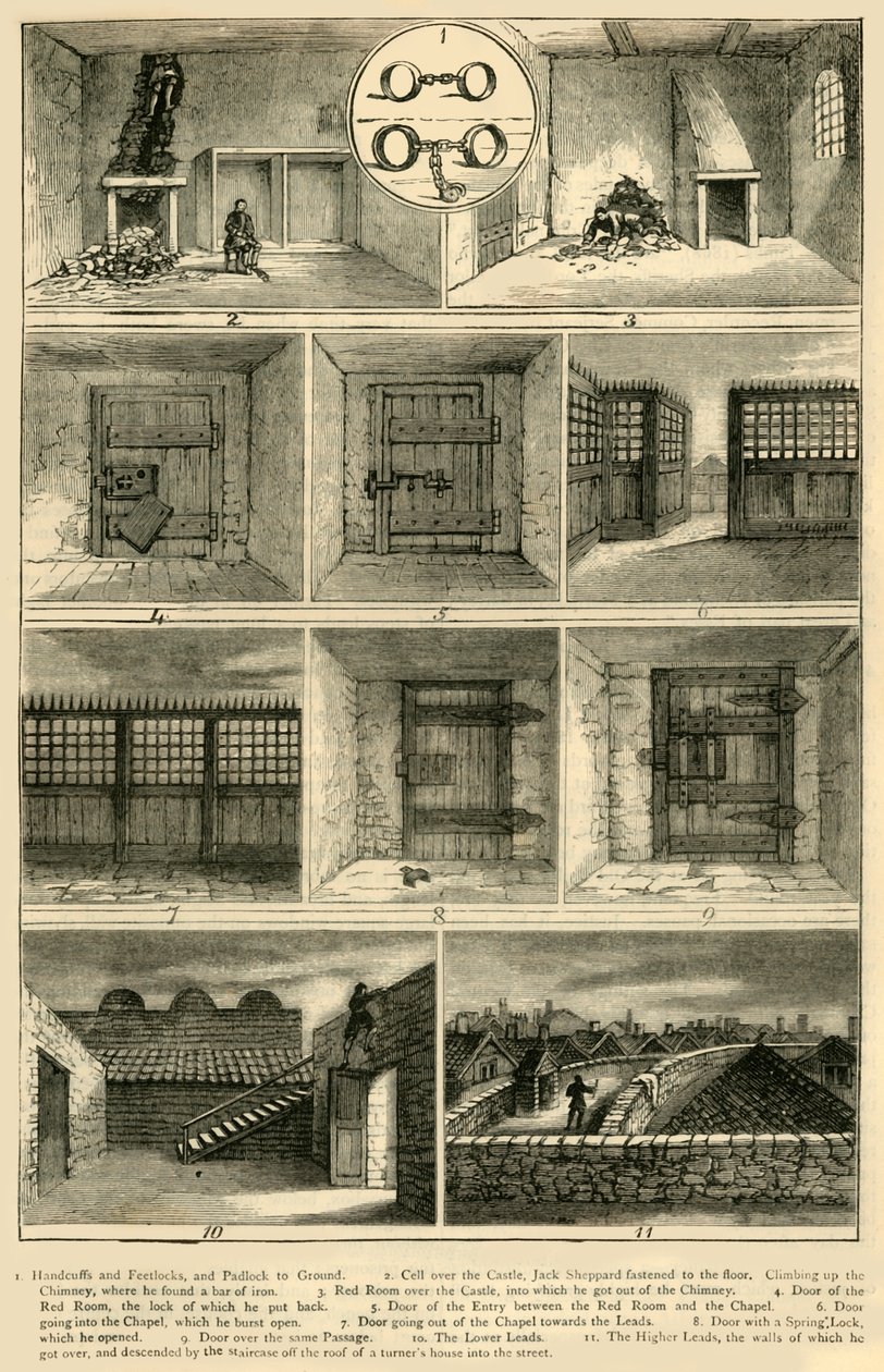 杰克·谢泼德（Jack Sheppards）Escapes，c1872。 作者 不明