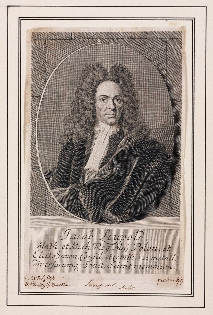 Jacob Leupold，德国物理学家和机械工程师，c 1700 作者 不明