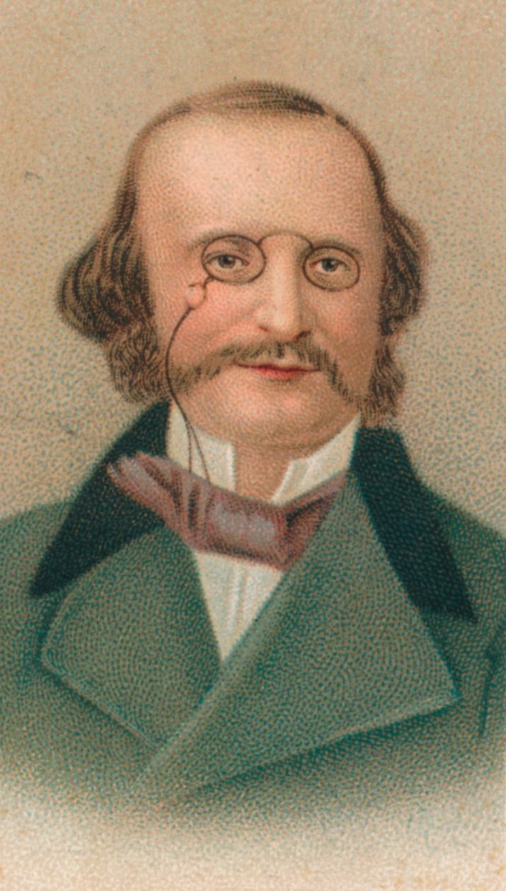 雅克·奥芬巴赫（Jacques Offenbach），1819-1880年生于德国，是法国作曲家，大提琴家和小提琴演奏家，1911年 作者 不明