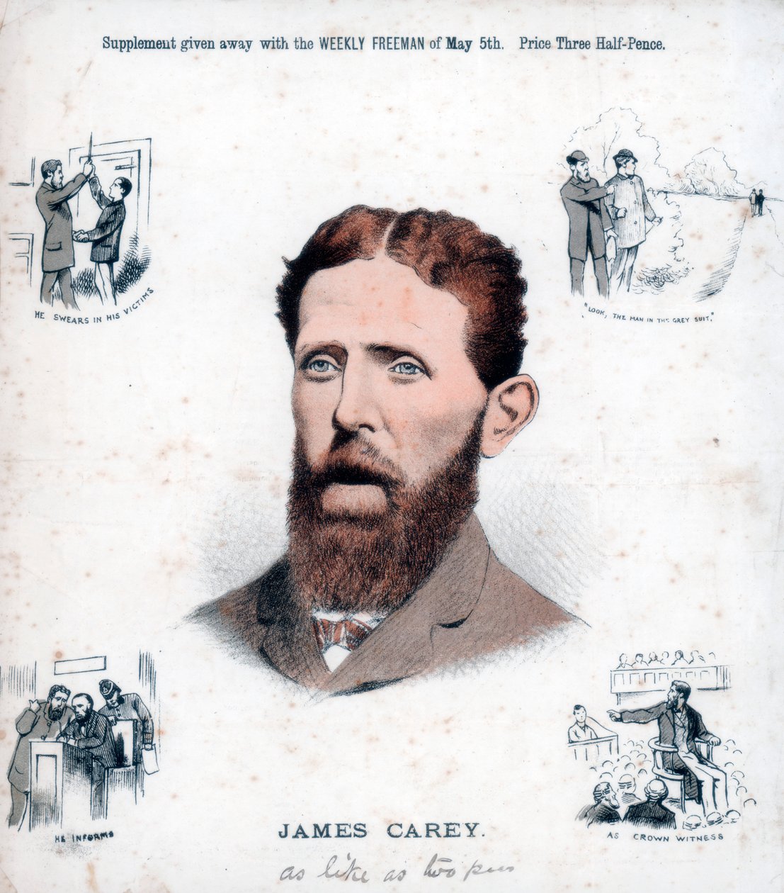 詹姆斯·凯里（James Carey），爱尔兰共和党人兼告密者，1883年 作者 不明