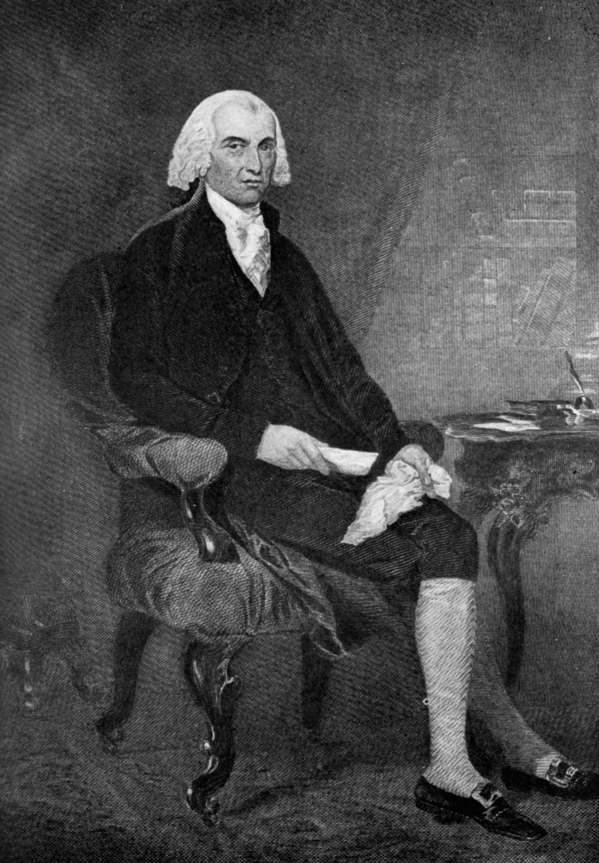 詹姆斯·麦迪逊（James Madison）1751-1836，美国第四任总统，19世纪，1908年 作者 不明