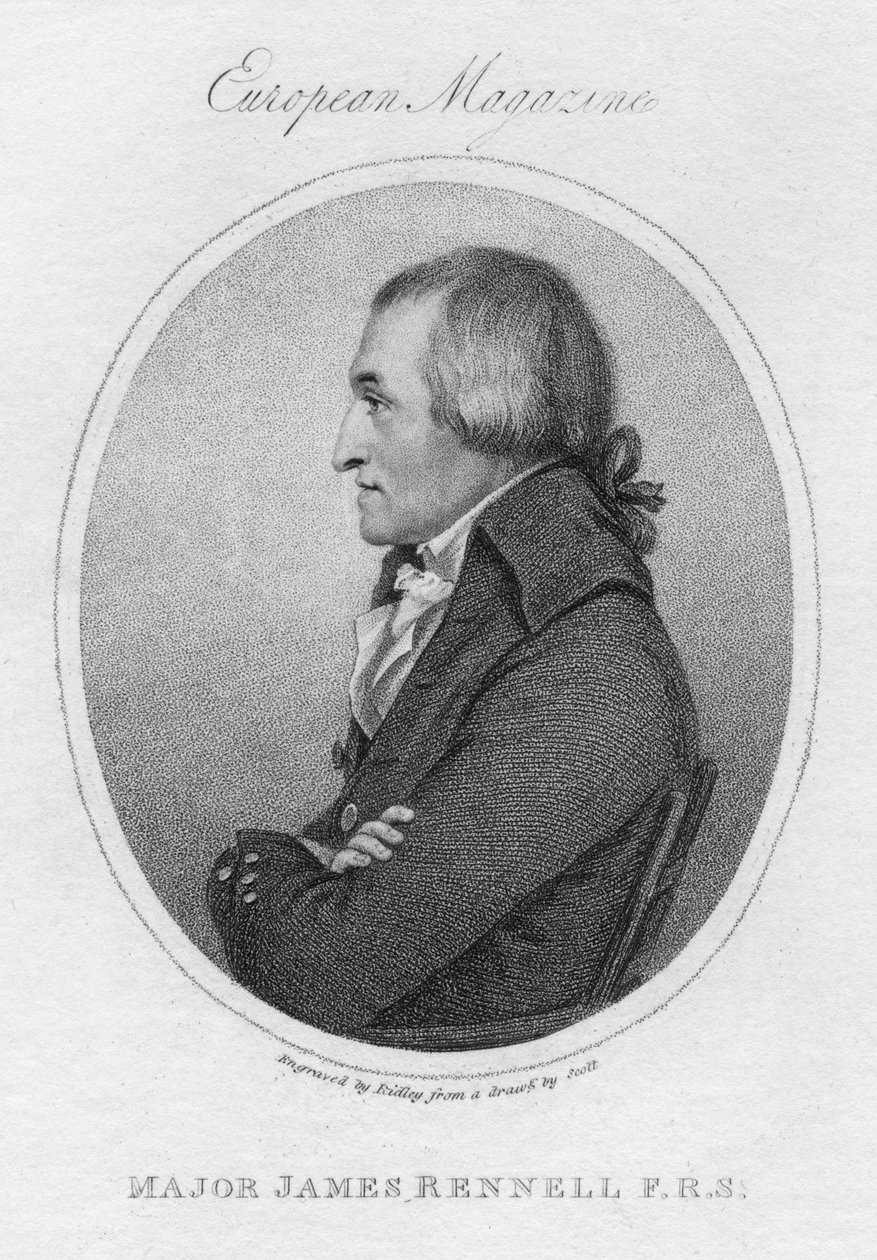 詹姆斯·雷内尔（James Rennell），英国地理学家，1802年 作者 不明