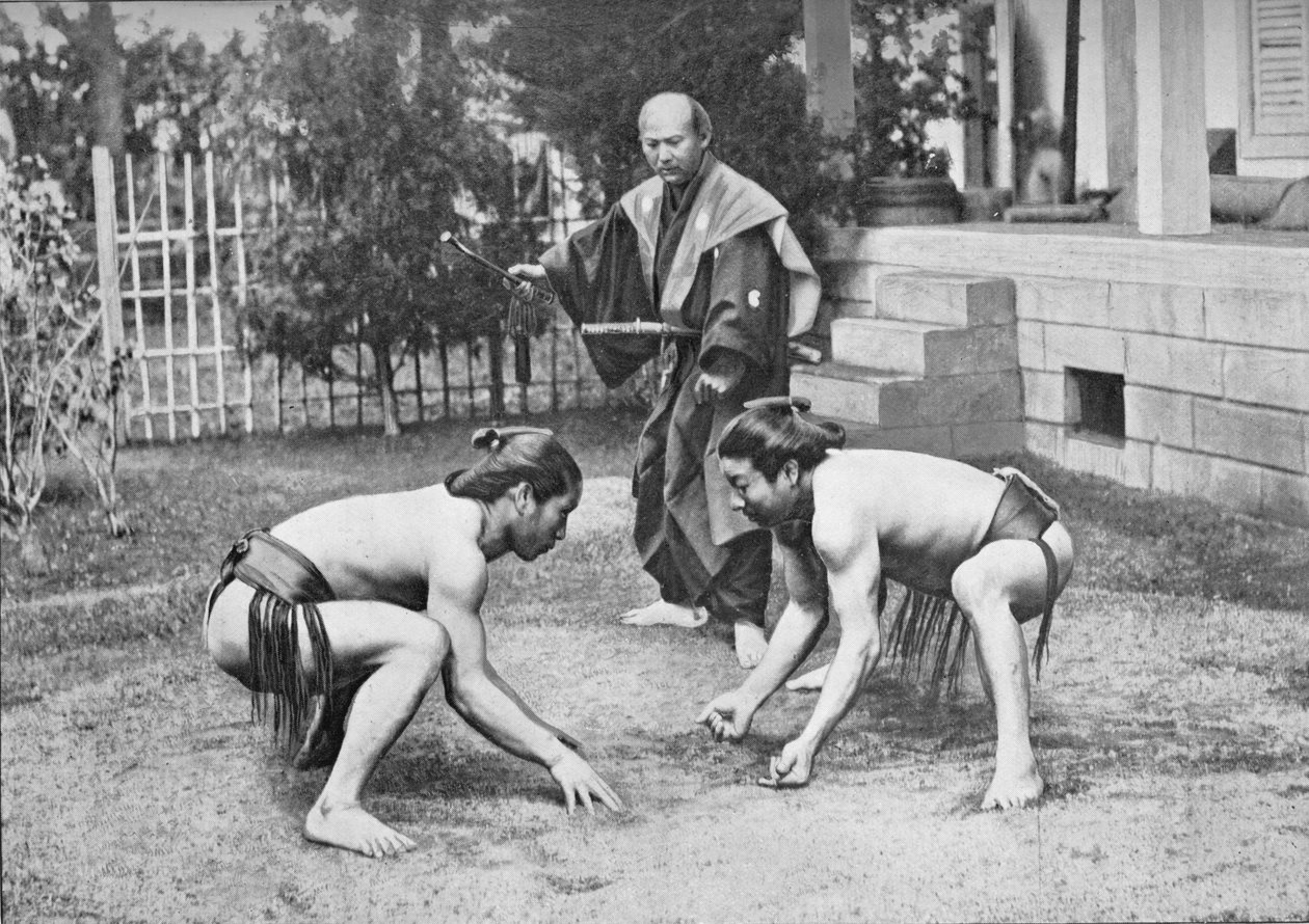 日本摔跤手，准备出发，1902年，c1902年 作者 不明
