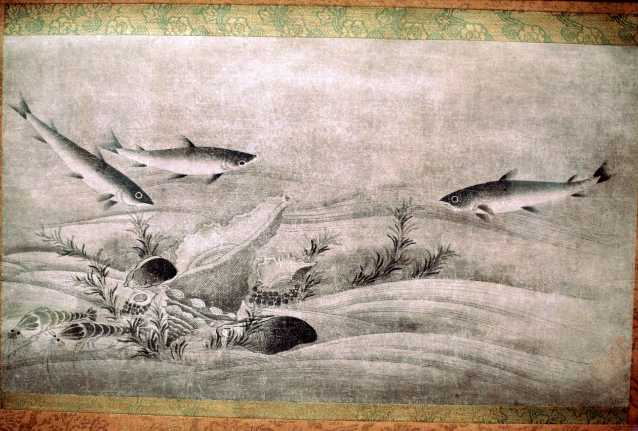 日本画中的鱼 作者 不明
