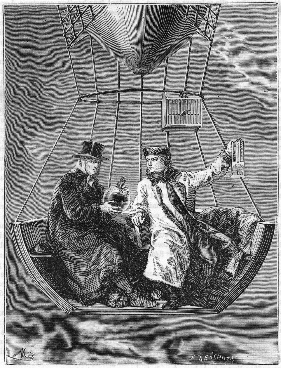 让·巴蒂斯特·比奥和约瑟夫·路易·盖·吕萨克（Joseph Louis Gay-Lussac），法国科学家，1804年1870年 作者 不明