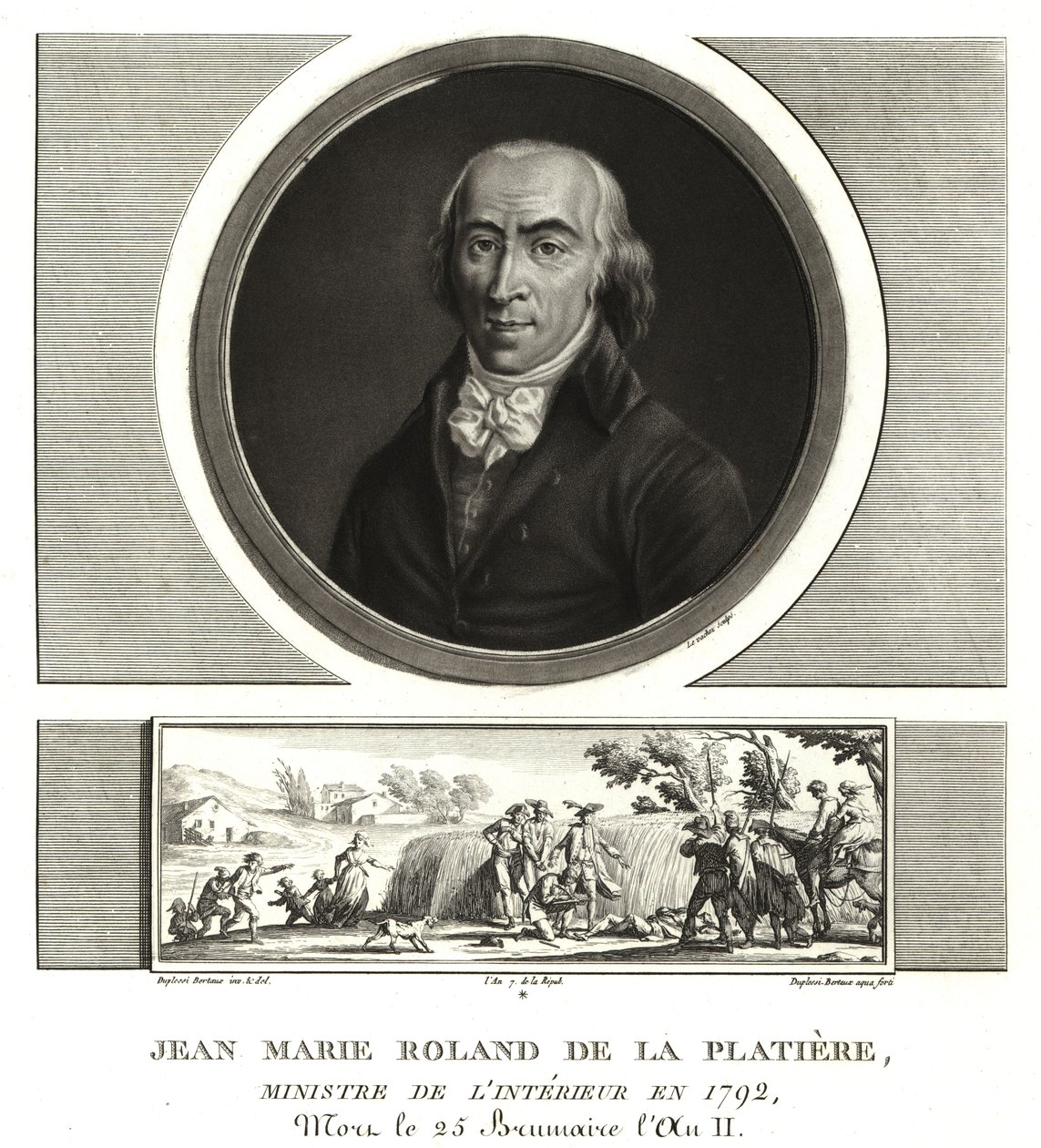 Jean Marie Roland de la Platiere, 内政部长 作者 不明