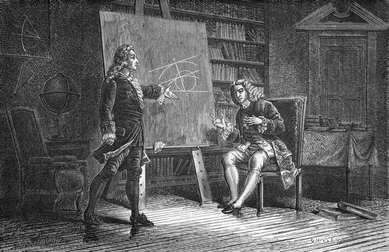 让和雅克·伯努利（Jean and Jacques Bernoulli）研究几何问题，18世纪，1874年 作者 不明