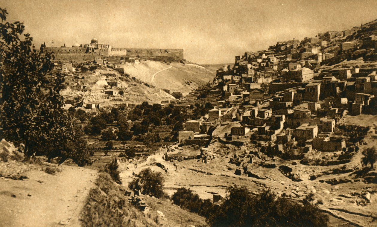 耶路撒冷-汲沦谷，西罗亚姆和城墙谷（c1918-c1939）。 作者 不明