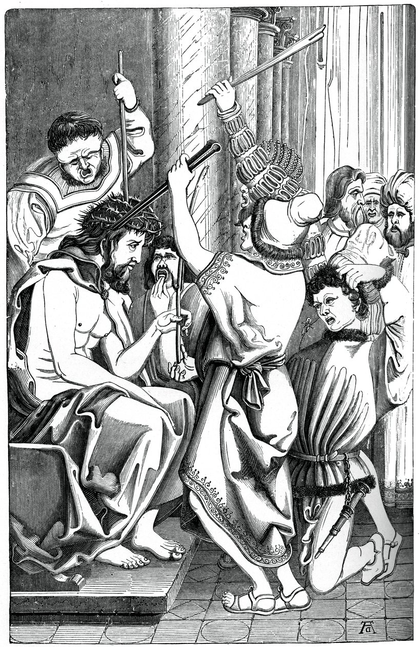 耶稣加冕荆棘，1870年 作者 不明