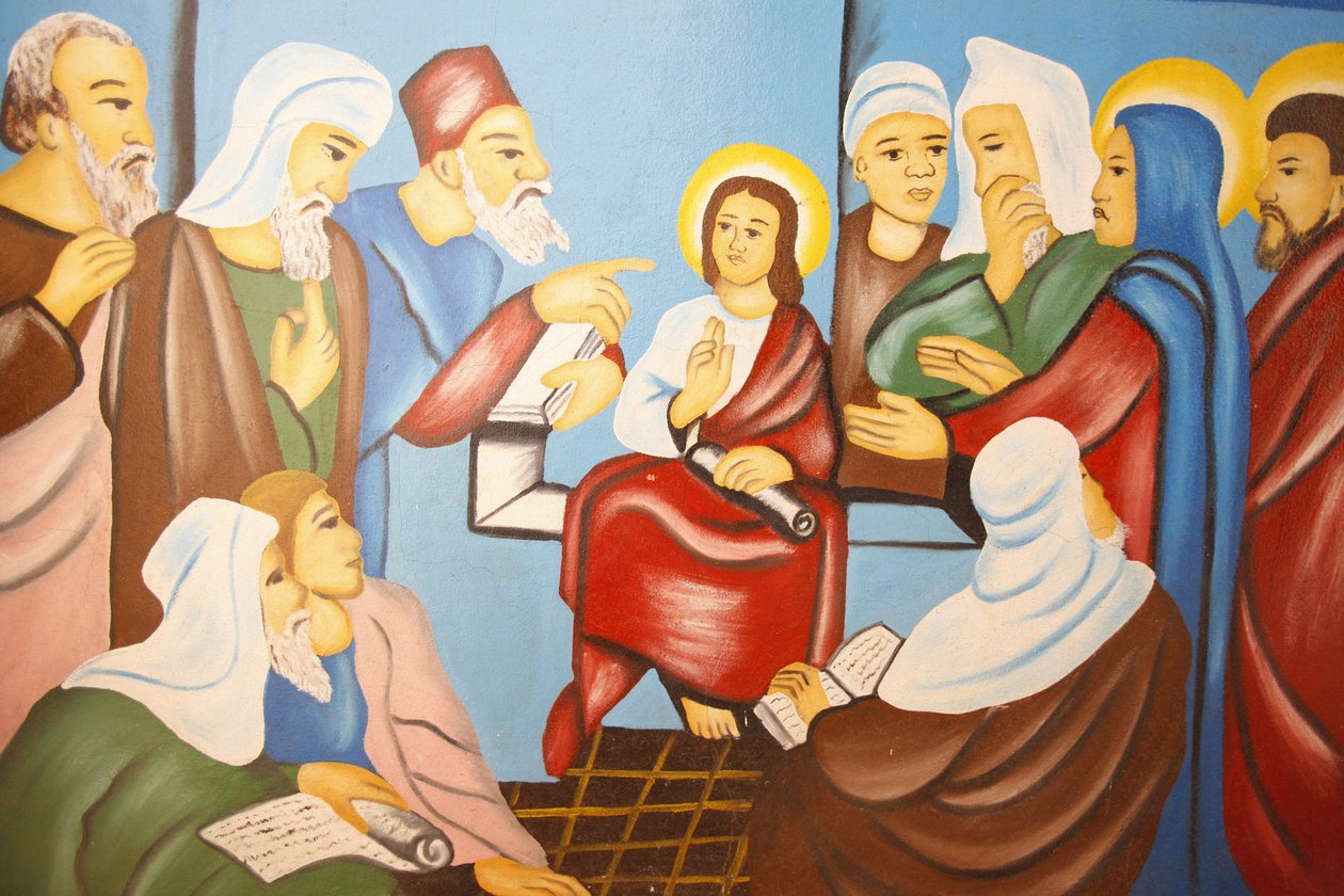 Jesus at the synagogue painting in Kpalime cathedral, Lome, Togo 作者 不明