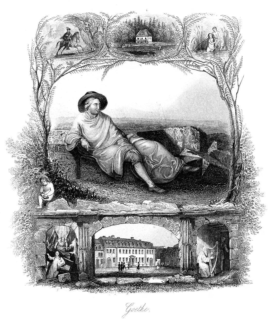 约翰·沃尔夫冈·冯·歌德（Johann Wolfgang von Goethe），德国诗人，戏剧家和科学家，十九世纪 作者 不明