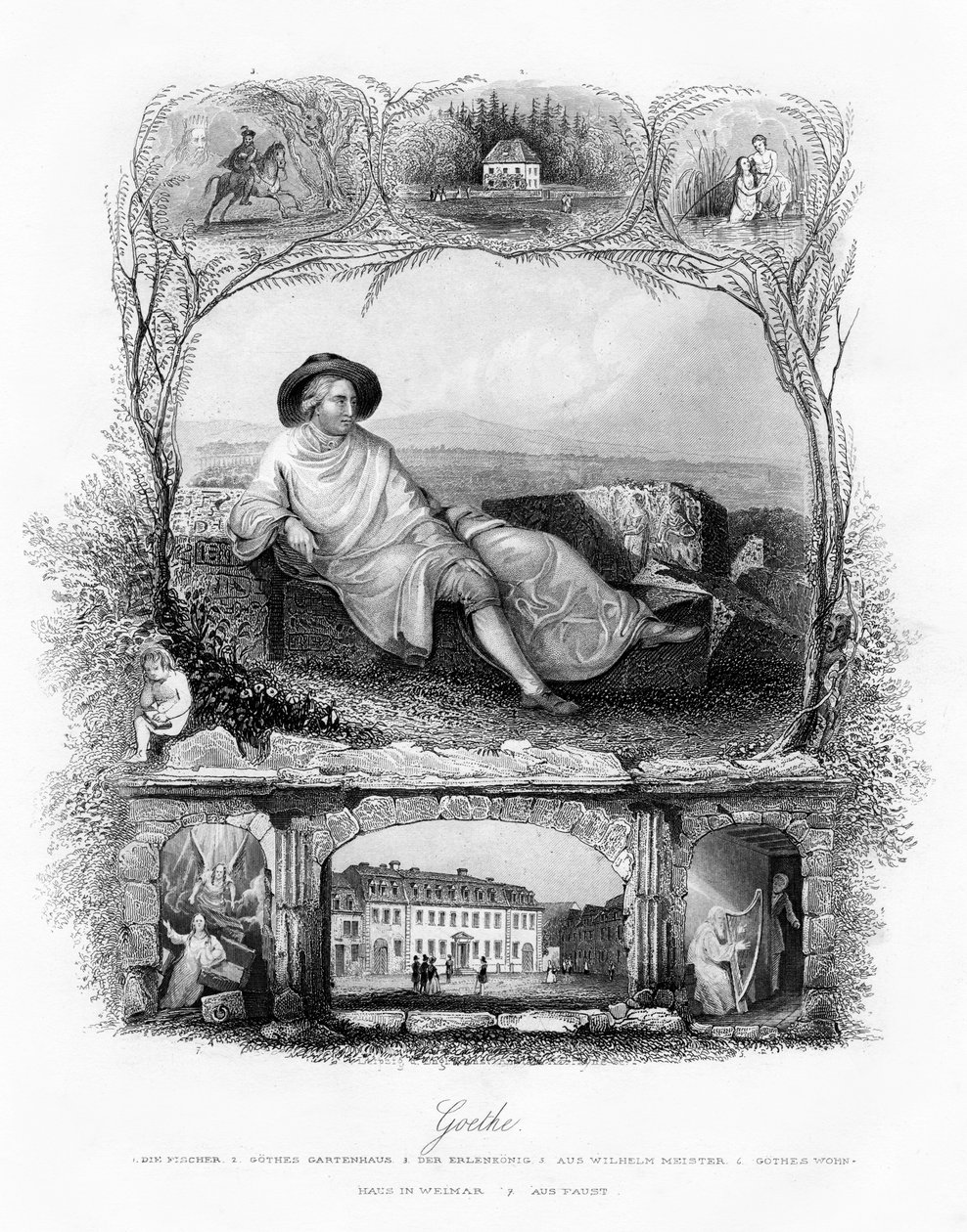 约翰·沃尔夫冈·冯·歌德（Johann Wolfgang von Goethe），德国诗人，戏剧家和科学家，十九世纪 作者 不明