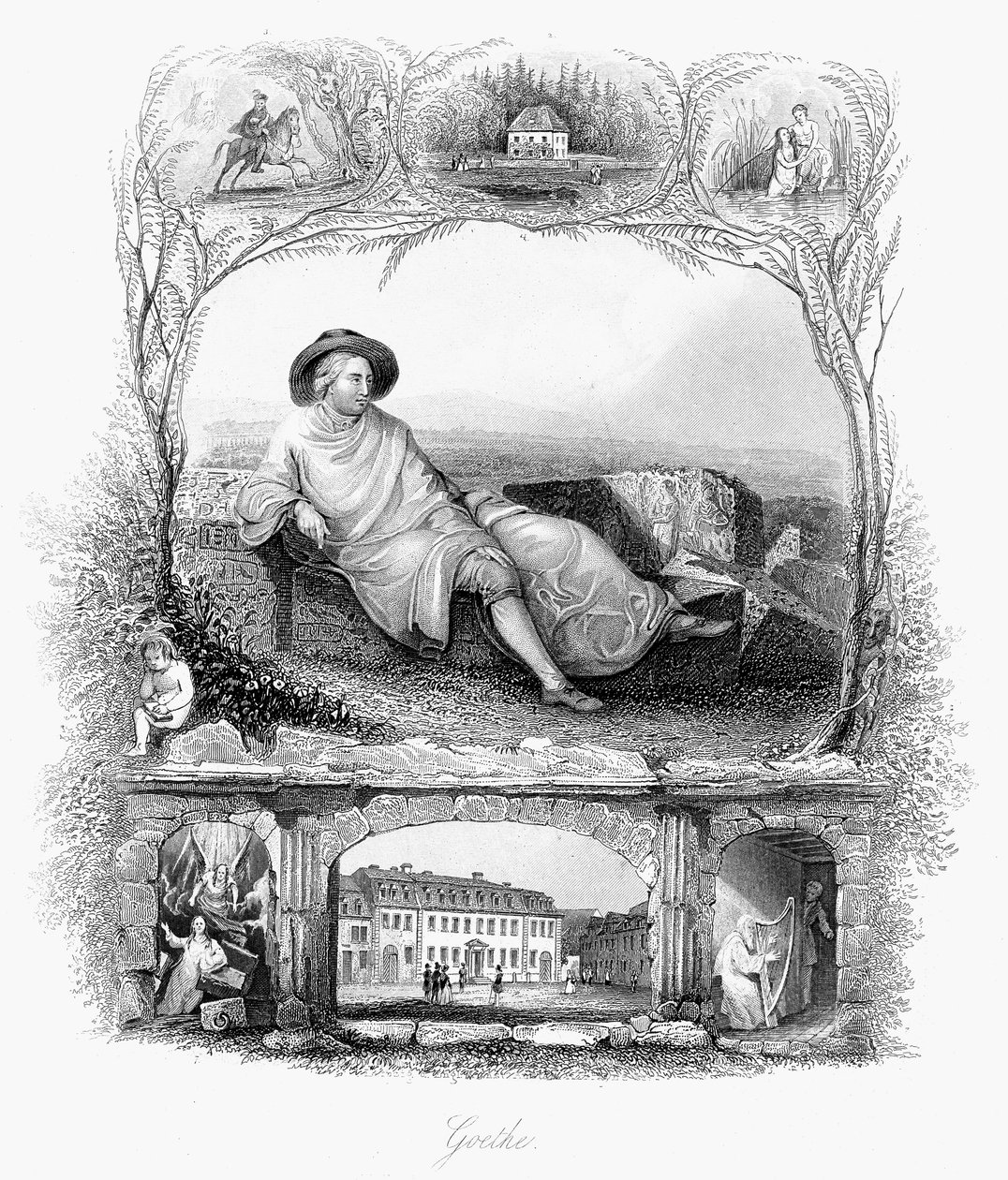 约翰·沃尔夫冈·冯·歌德（Johann Wolfgang von Goethe），德国诗人，戏剧家和科学家，c1860 作者 不明