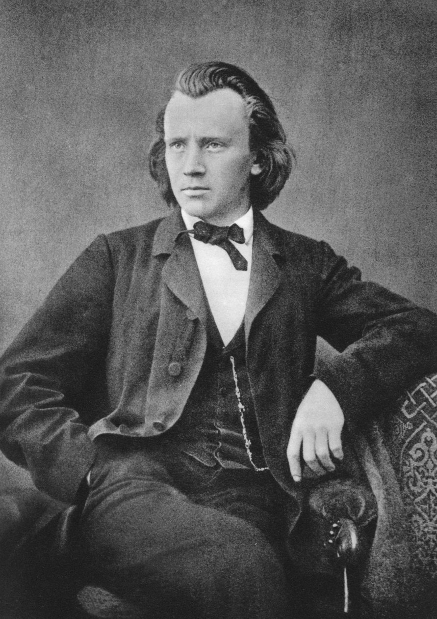 约翰内斯·勃拉姆斯（Johannes Brahms）1833-1897年，德国作曲家兼钢琴家，c1866年 作者 不明