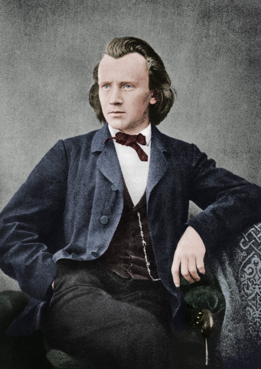约翰内斯·勃拉姆斯（Johannes Brahms）1833-1897年，德国作曲家兼钢琴家，c1866年 作者 不明