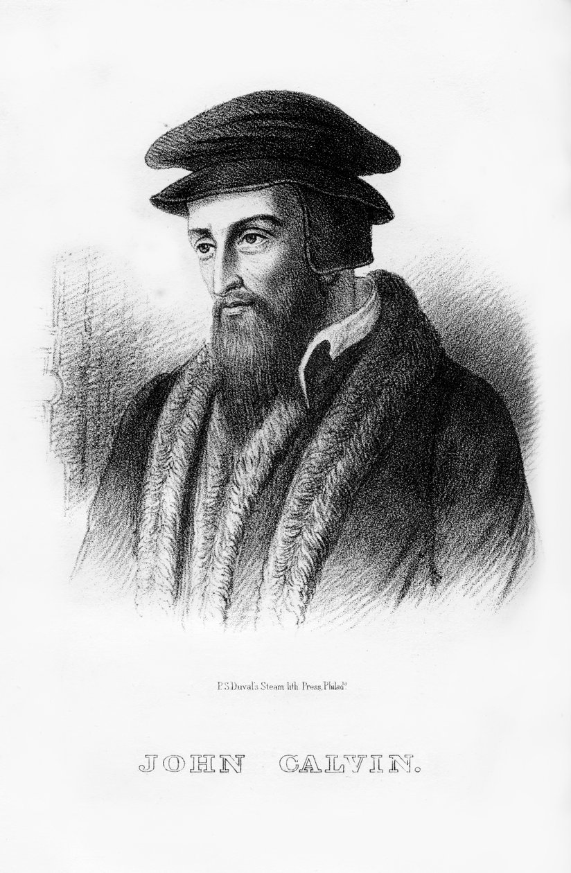 约翰·加尔文（John Calvin），法国基督教神学家，1854年 作者 不明