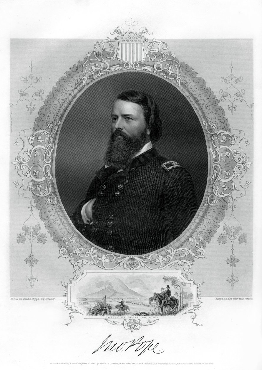 约翰·波普（John Pope），1862年至1867年在美国内战中担任联盟总书记 作者 不明