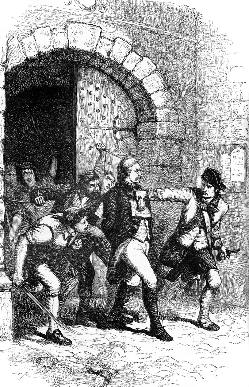 约书亚·哈迪（Joshua Huddy）从监狱被绞死，1782年c1880年 作者 不明
