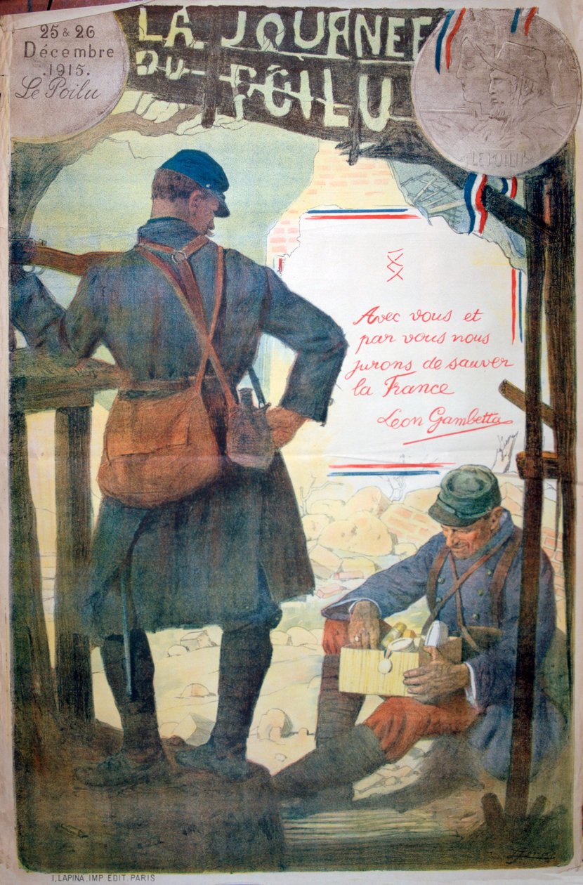 多毛的日子（1915年12月25日至26日），法国第一次世界大战海报，1915年 作者 不明