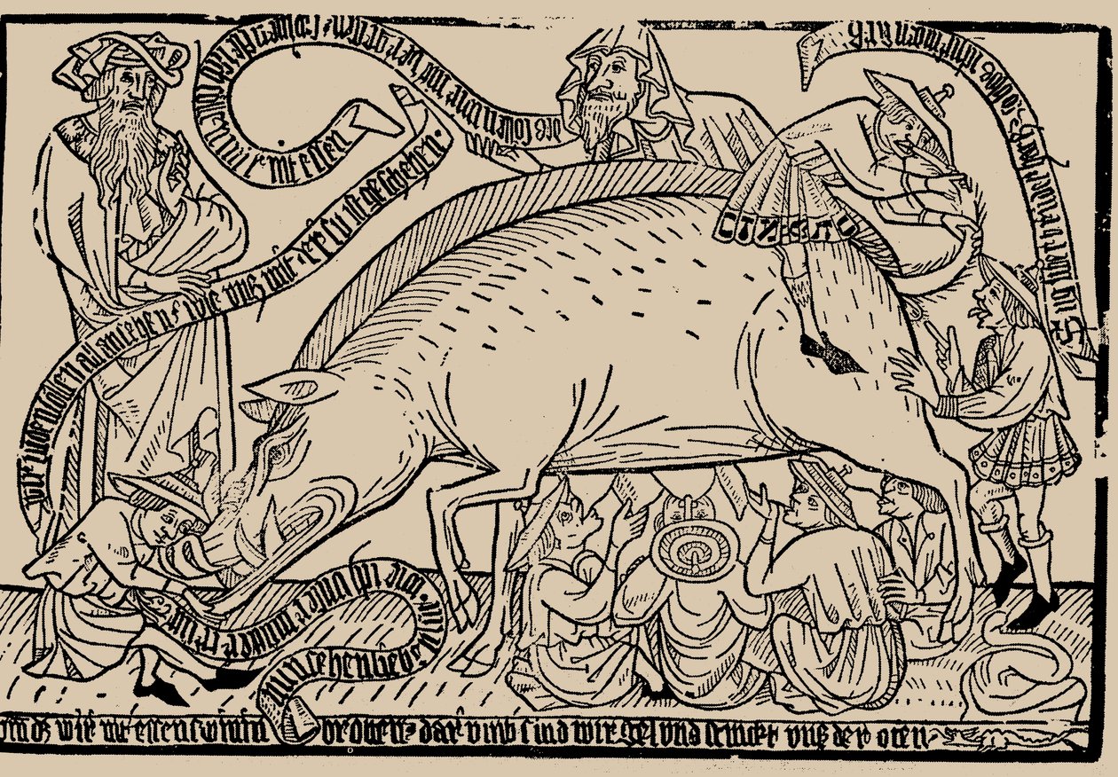 Judensau犹太母猪，约1470年。 作者 不明