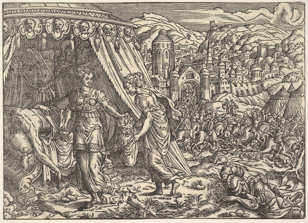 朱迪思和霍洛弗涅斯（Judith and Holofernes），1564年来自法兰克福，比比亚。 作者 不明
