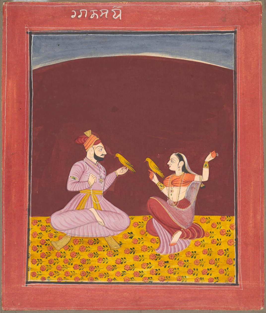 Dipak Raga家族的Kamod Raga，Ragamala系列的页面，c。 1750。 作者 不明