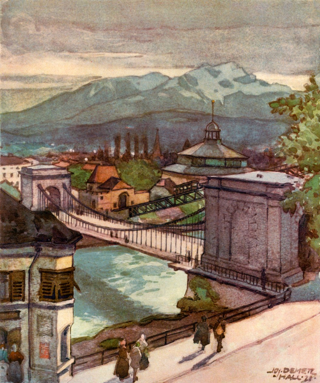 Kettenbrucke，铁索桥，c1929。 作者 不明