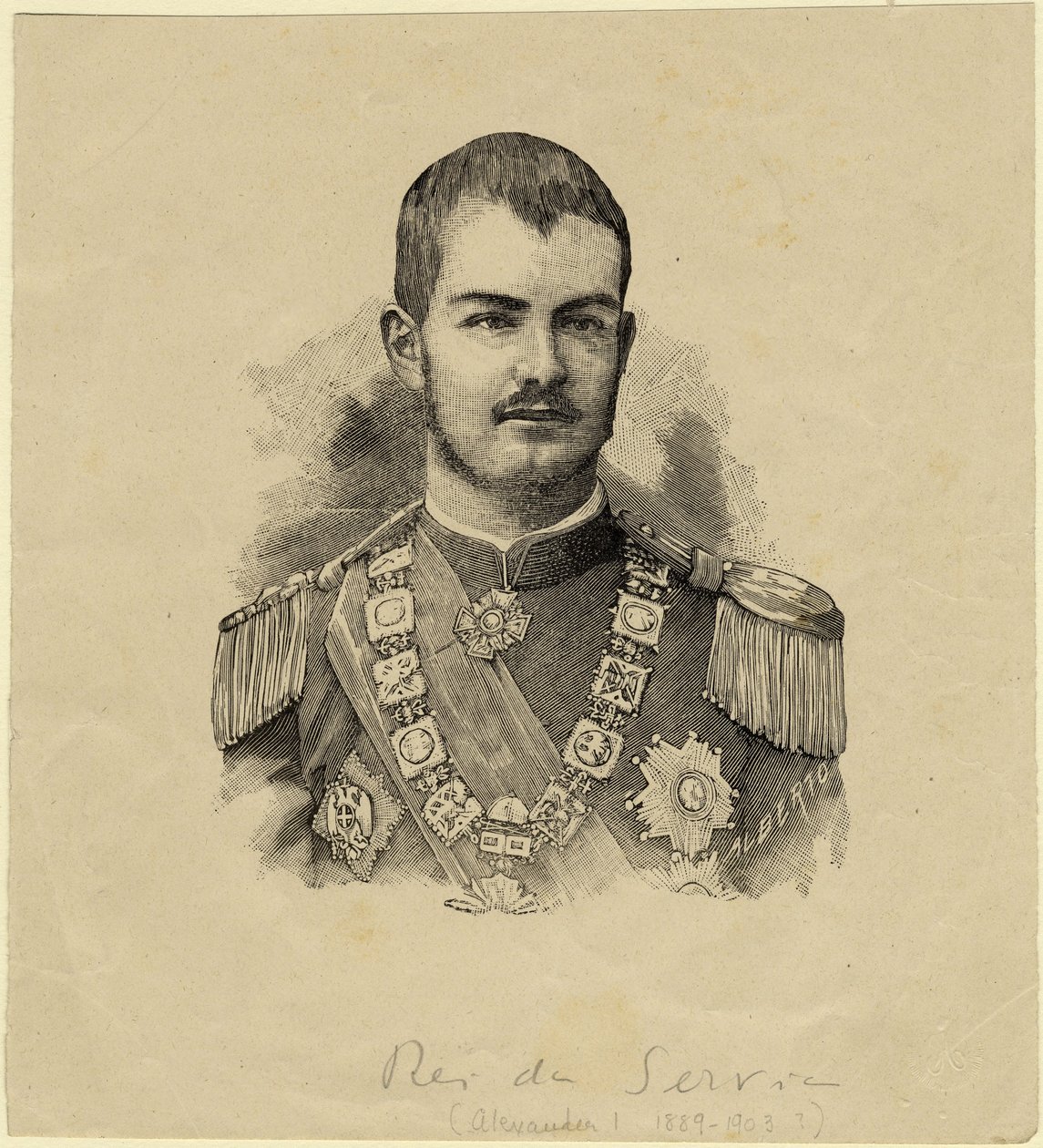 塞尔维亚亚历山大国王（1876-1903），c。 1889年 作者 不明