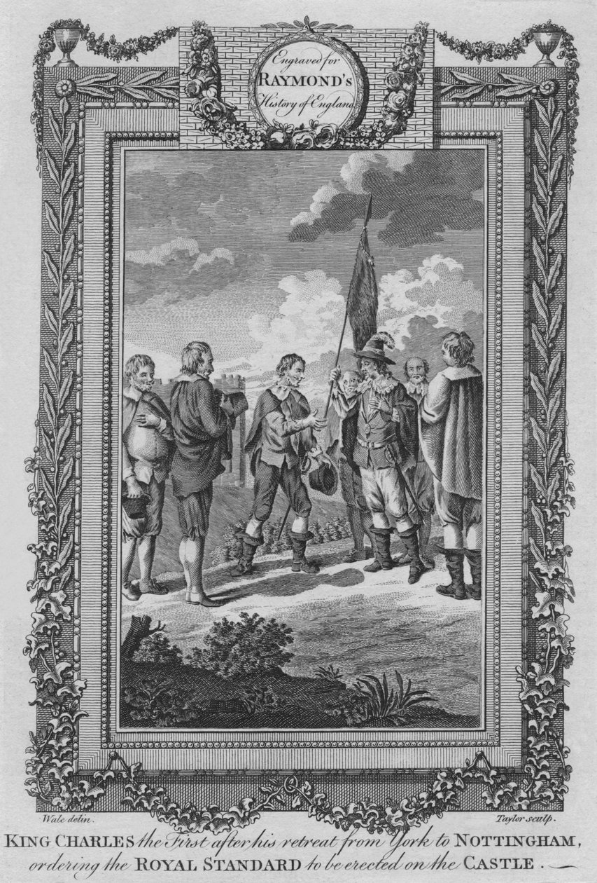 查尔斯国王（King Charles the First）从约克（York）撤退到诺丁汉（Nottingham），大约在1787年 作者 不明