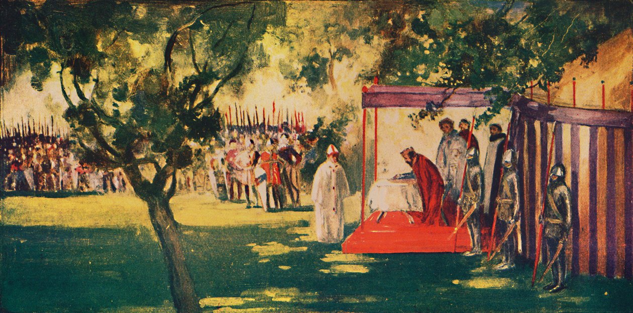 约翰国王在Runnydale签署Magna Charta，1912年 作者 不明