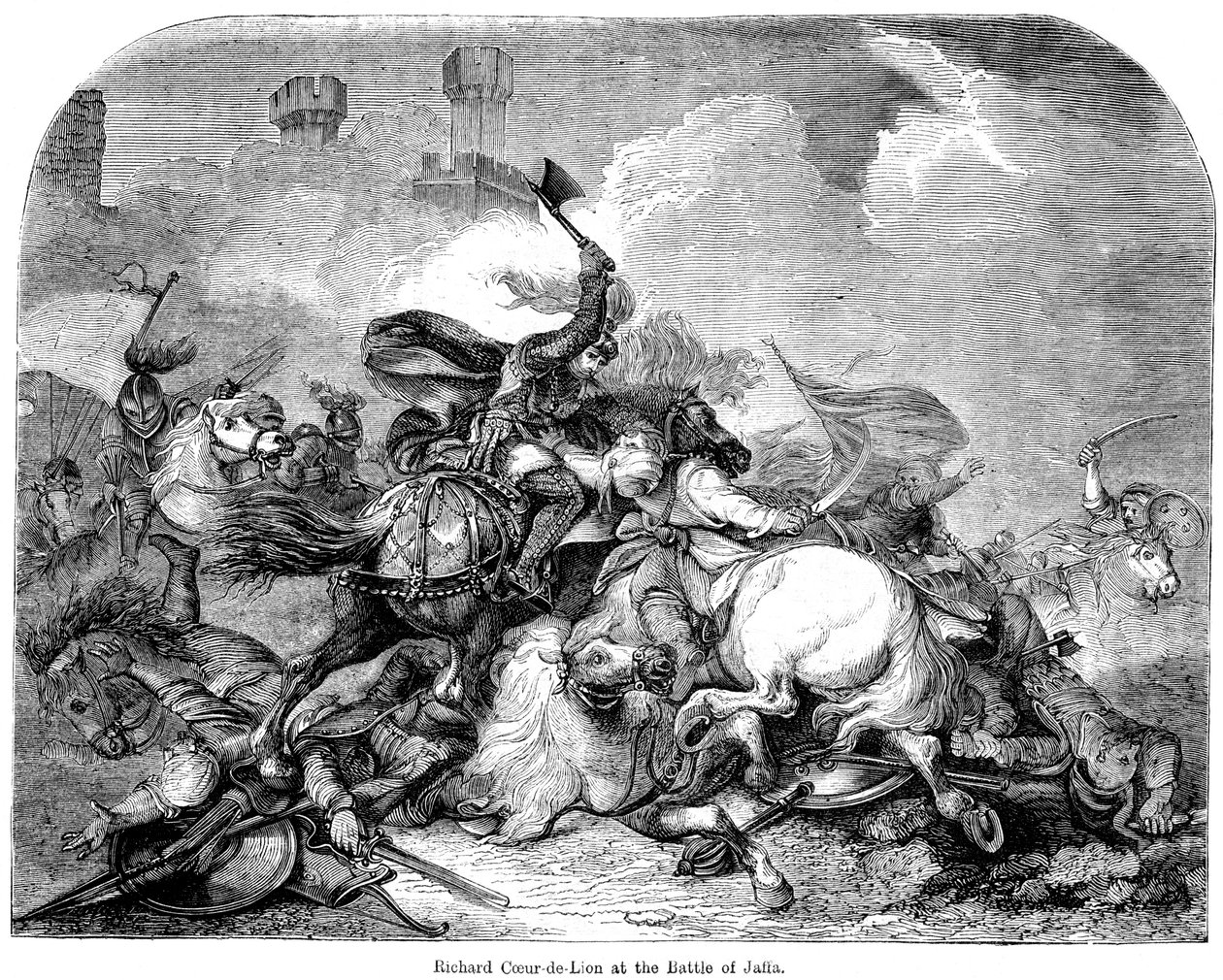 理查德一世国王1157-1199年，贾法战役，1192年 作者 不明