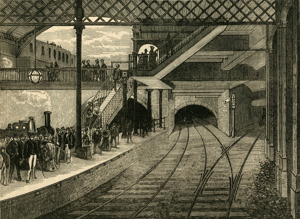 1868年，国王十字地铁站（Kings Cross Underground Station），c1876。 作者 不明