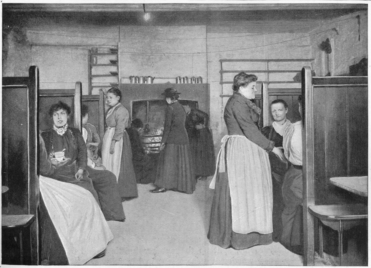 伦敦斯皮塔菲尔兹（Spitalfields）单身女性寄宿房中的厨房，c1903 1903年 作者 不明