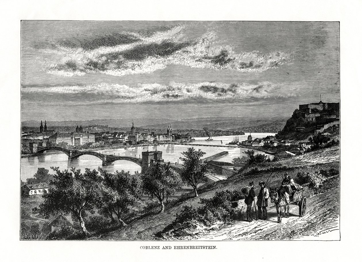 科布伦茨和埃伦布赖特施泰因要塞，德国，1879年 作者 不明