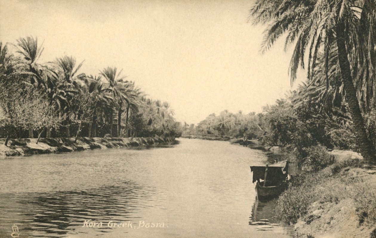 巴士拉库拉溪（Cora Creek），巴士拉（c1918-c1939）。 作者 不明
