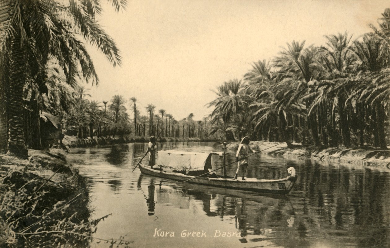 巴士拉库拉溪（Cora Creek），巴士拉（c1918-c1939）。 作者 不明