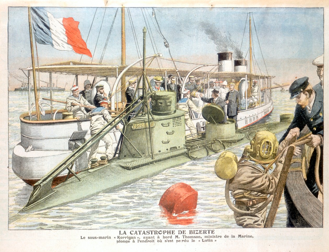 法国海军潜艇科尔里根，1906年 作者 不明
