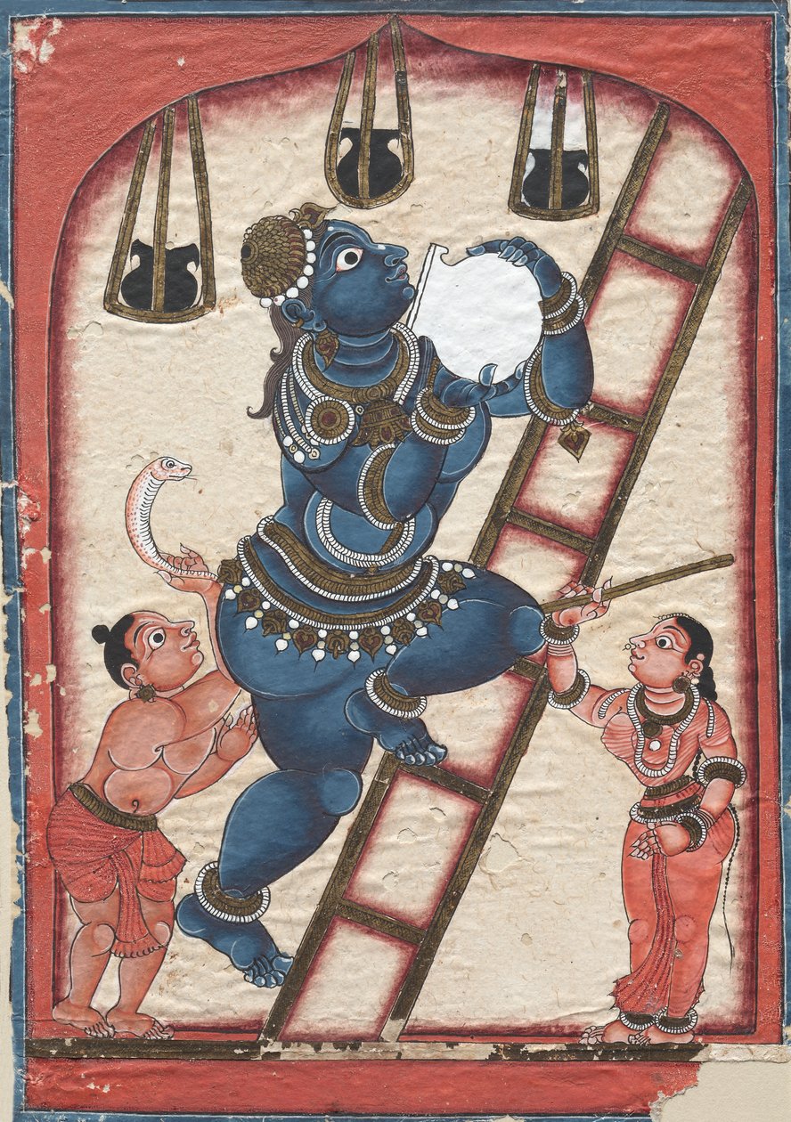 克里希纳（Krishna）偷豆腐，1700年代后期。 作者 不明