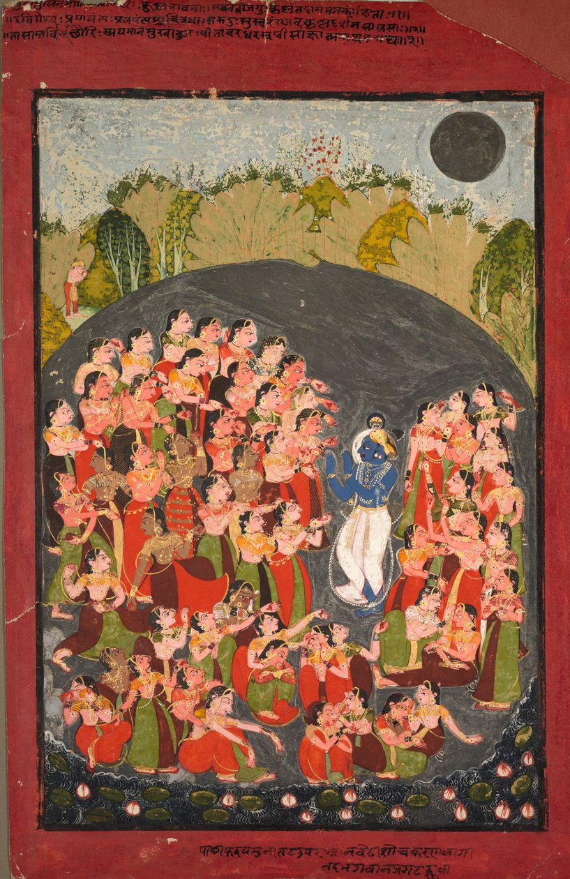 克里希纳（Krishna）和戈皮斯（Gopis）聚集在Rasamandala，c。 1720-1730。 作者 不明