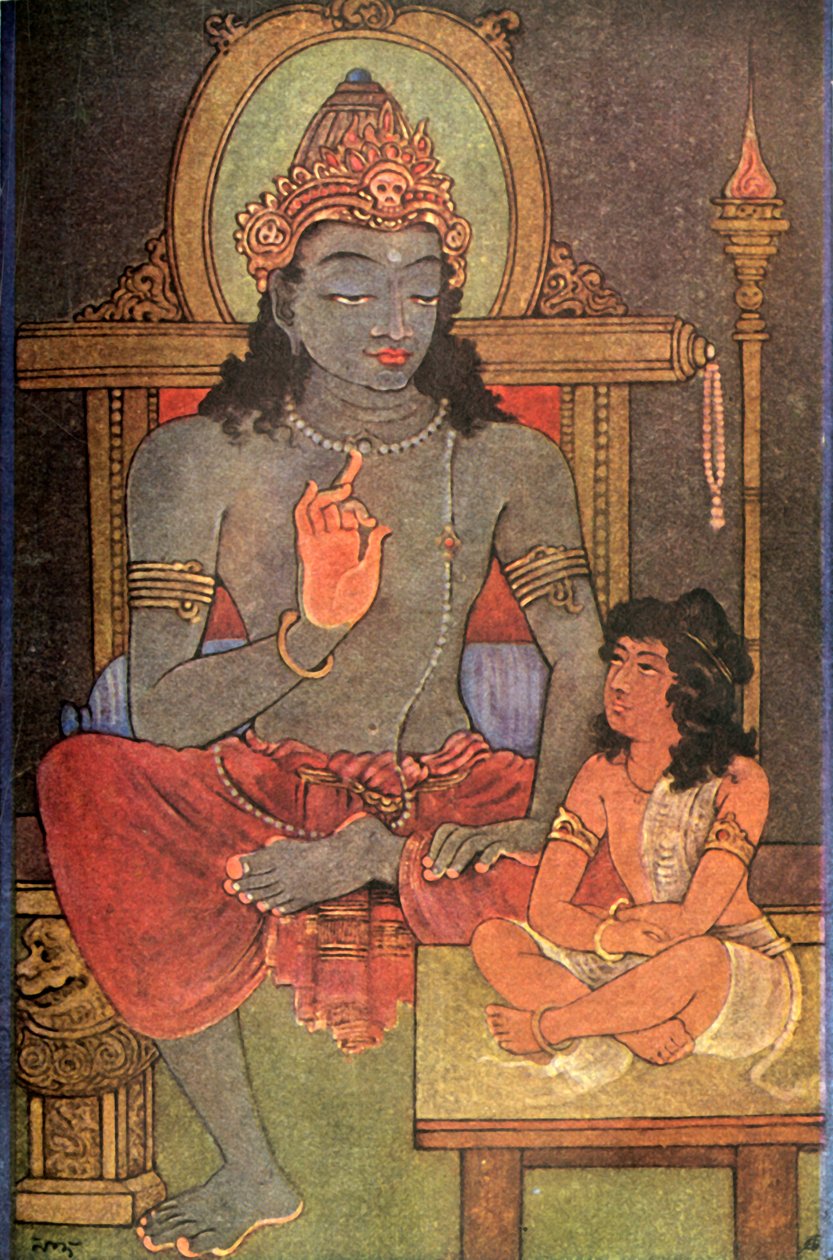 克里希纳指导阿朱纳》，1920年。 作者 不明