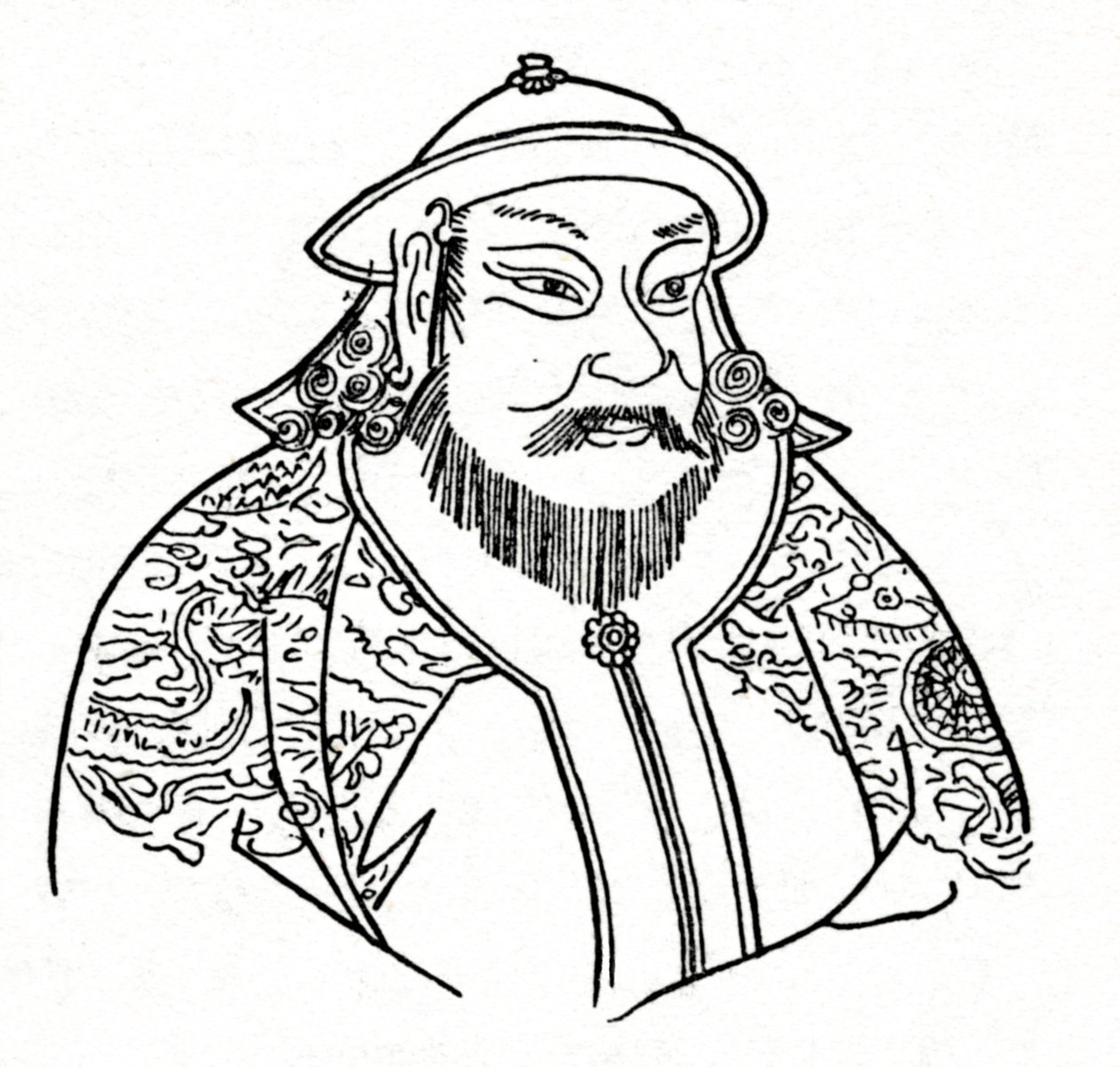 蒙古帝国的忽必烈汗1215-1294年，元朝始祖，1912年 作者 不明