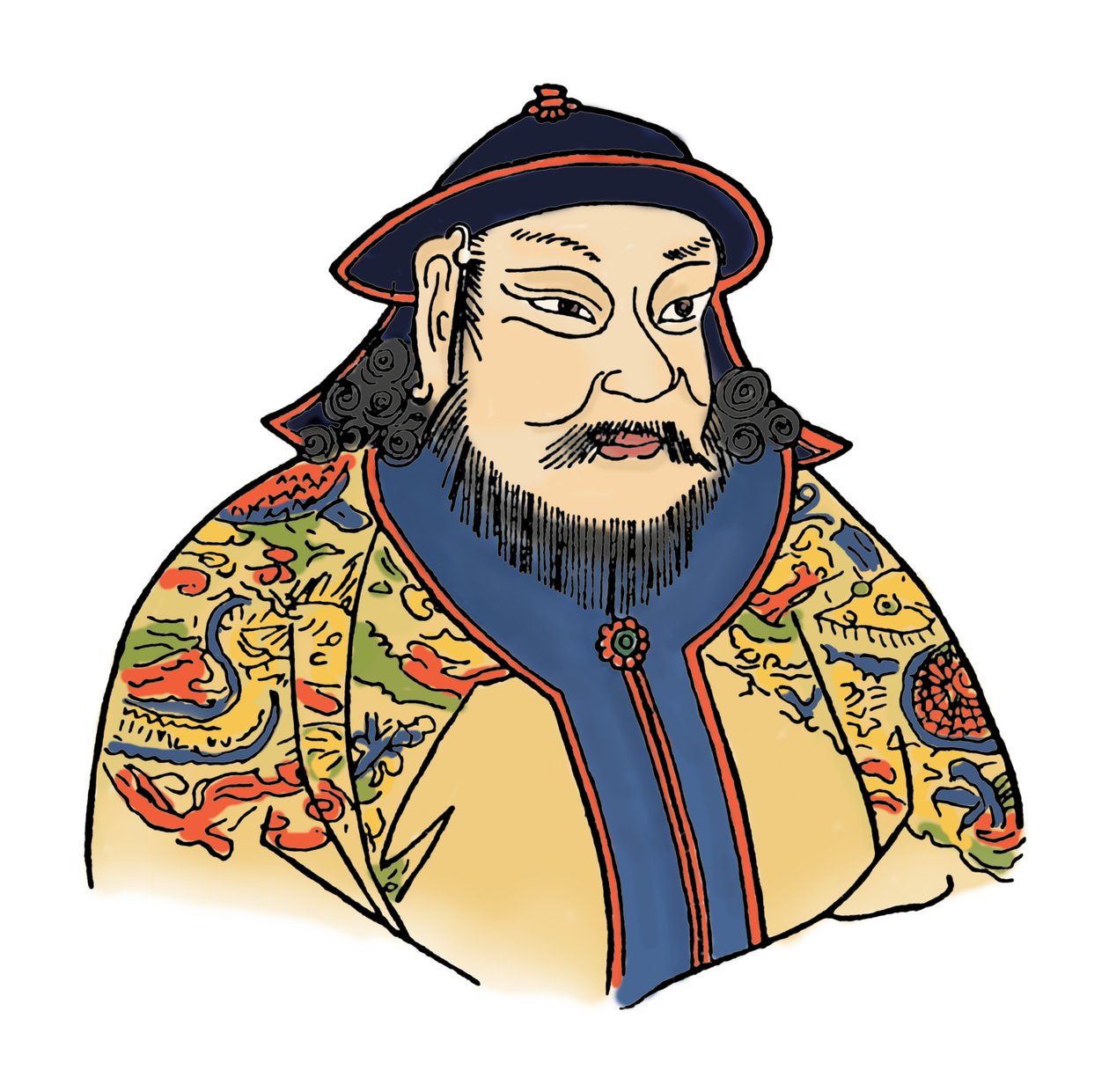 蒙古帝国的忽必烈汗1215-1294年，元朝始祖，1912年 作者 不明