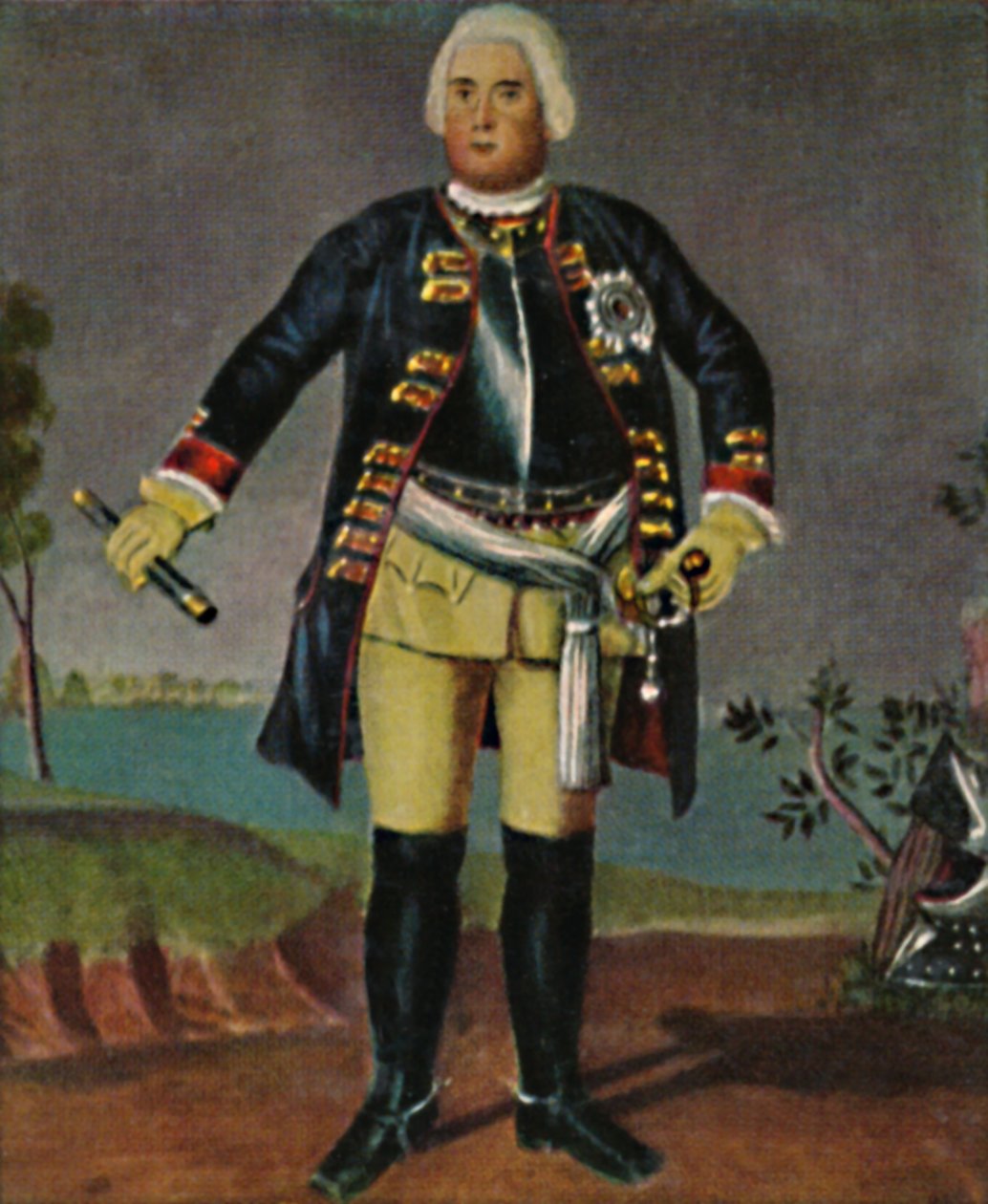 弗里德里希·威廉一世国王诉普鲁士1688-1740。 -魏德曼（Weidemann）绘画后的雕刻作品，1934年。 作者 不明