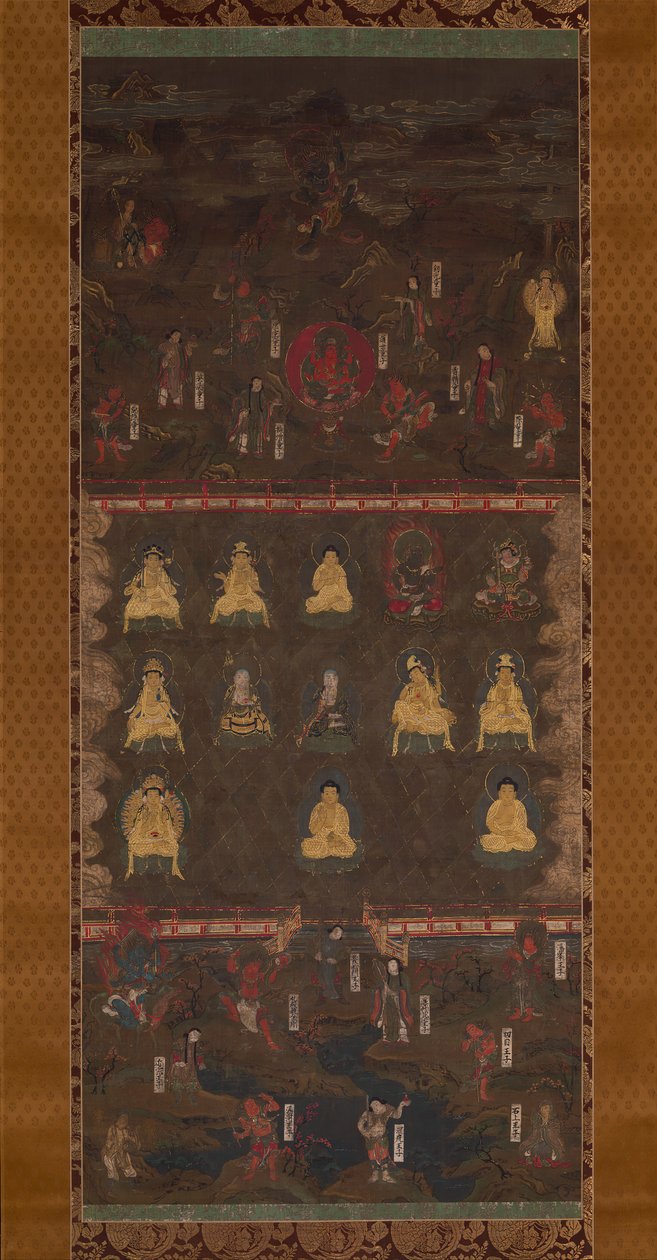 熊野神社曼陀罗，14世纪初。 作者 不明