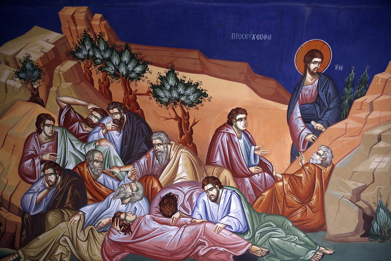 Kykkos monastery, Cyprus. Jesus with his disciples in Getsemani, 20150510, Pedoulas, Cyprus 作者 不明