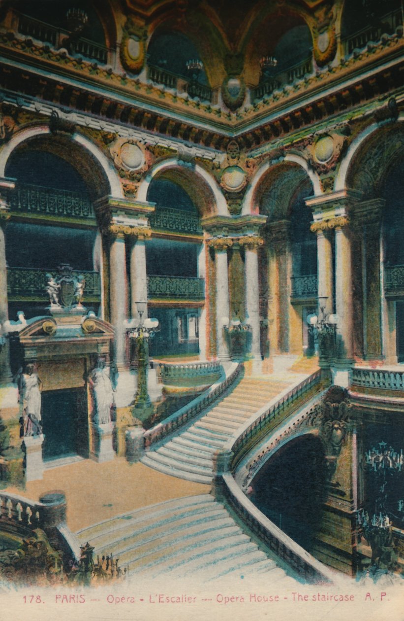 LOpéraGarnier-楼梯，巴黎，c1920 作者 不明