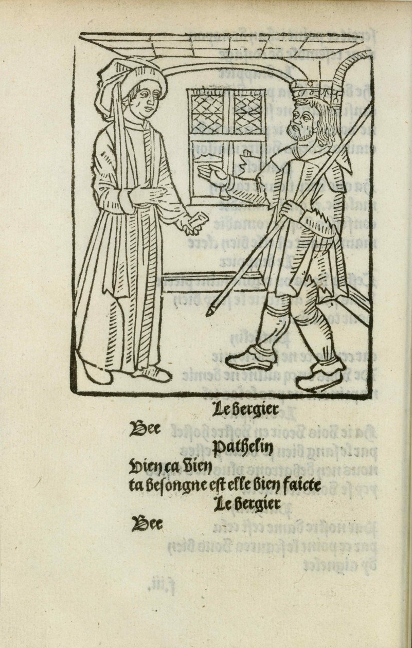 来自Pathelin大师的东西c。 1490。 作者 不明
