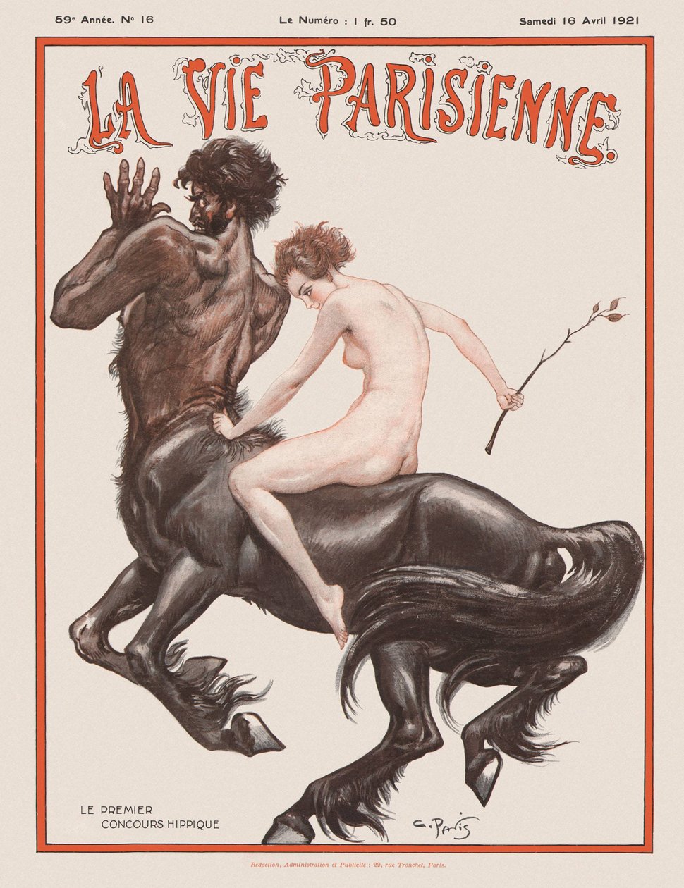 La Vie Parisienne杂志封面，1921年 作者 不明