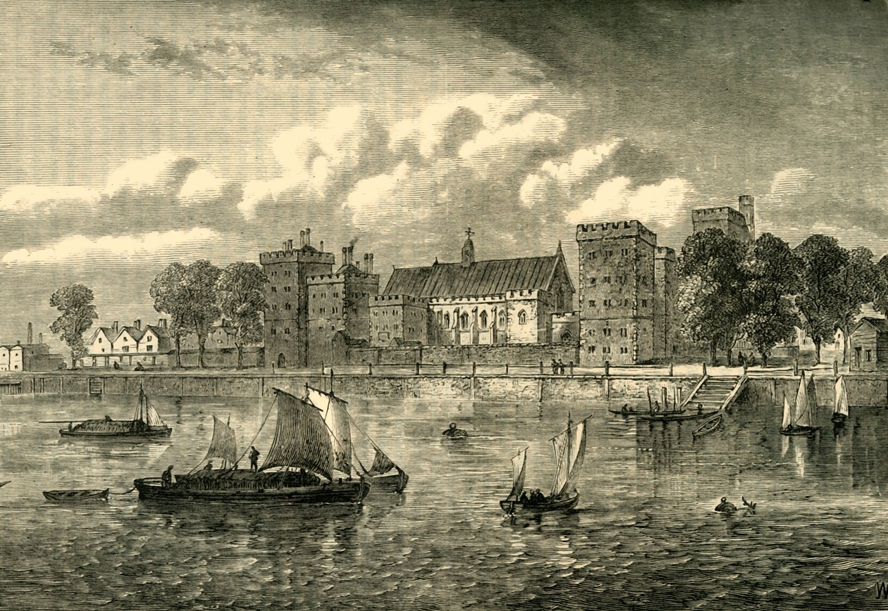 兰贝斯宫从河上来，1709年，c1878年。 作者 不明